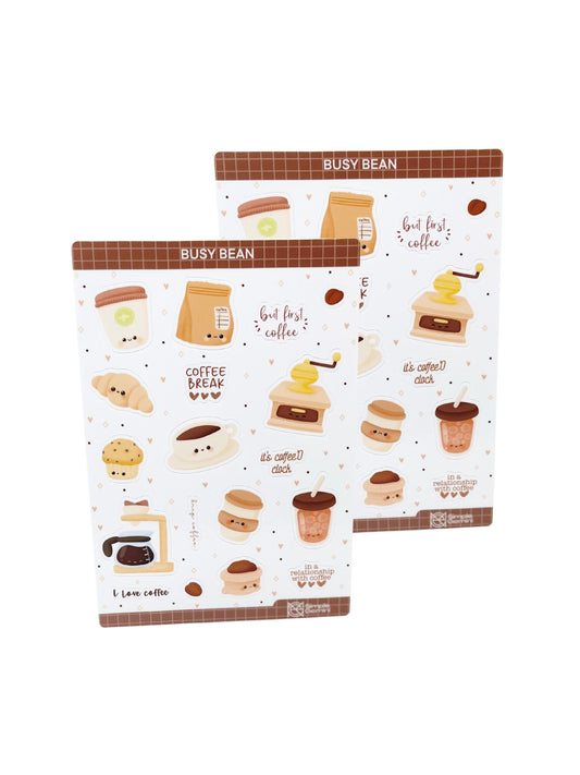 Busy Bean - Coffee lovers sticker sheets