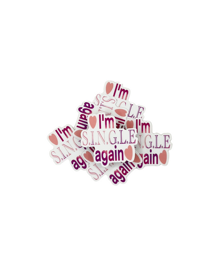 I'm single again sticker | 2 X 1.91 IN